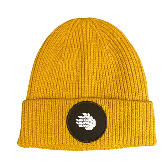 Swedish Doves Circle Beanie Mustard Yellow